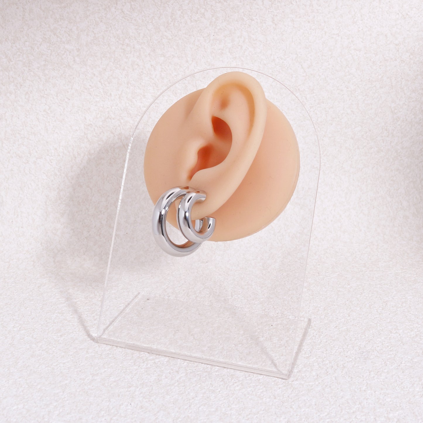 Paulina Modern Statement Tube Hoop Earrings