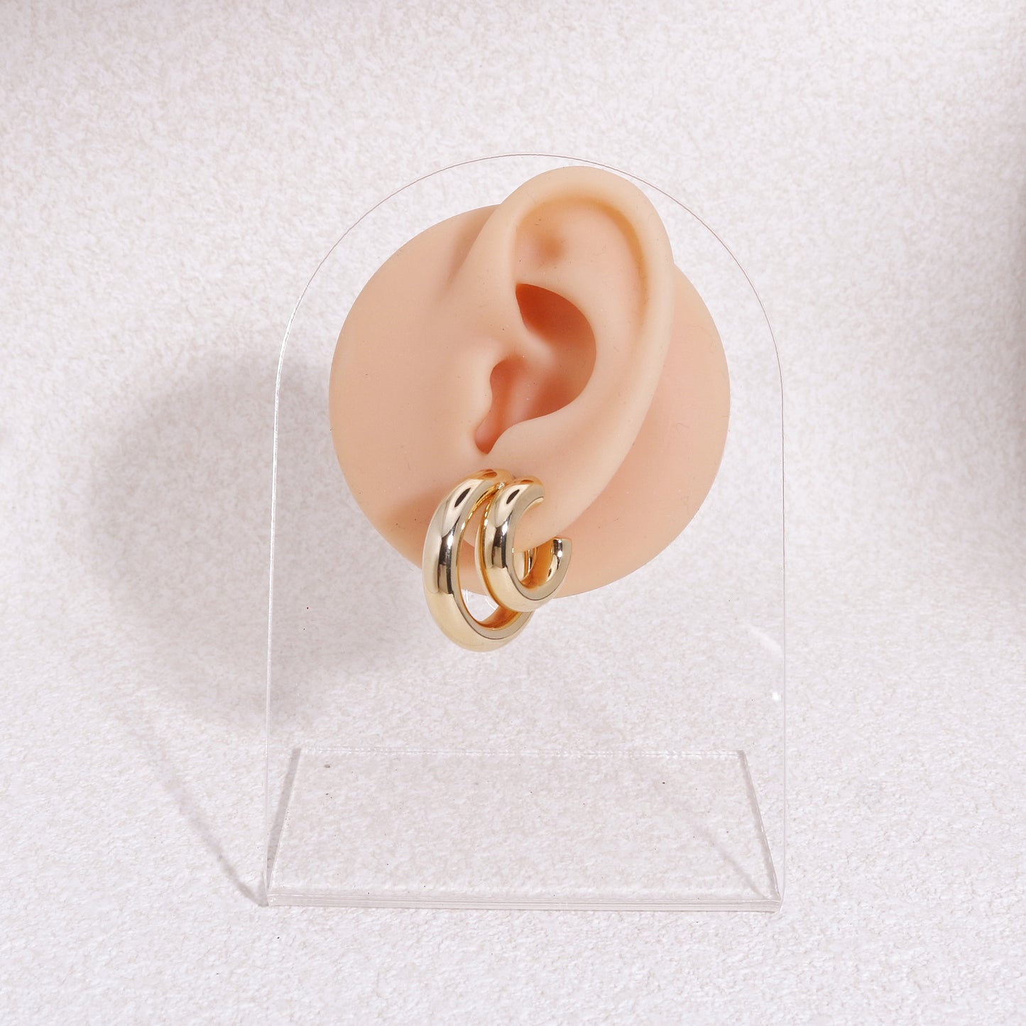 Paulina Modern Statement Tube Hoop Earrings