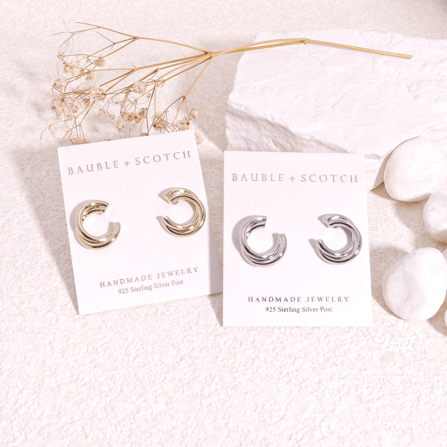 Holly Minimalist Modern Stud Earrings