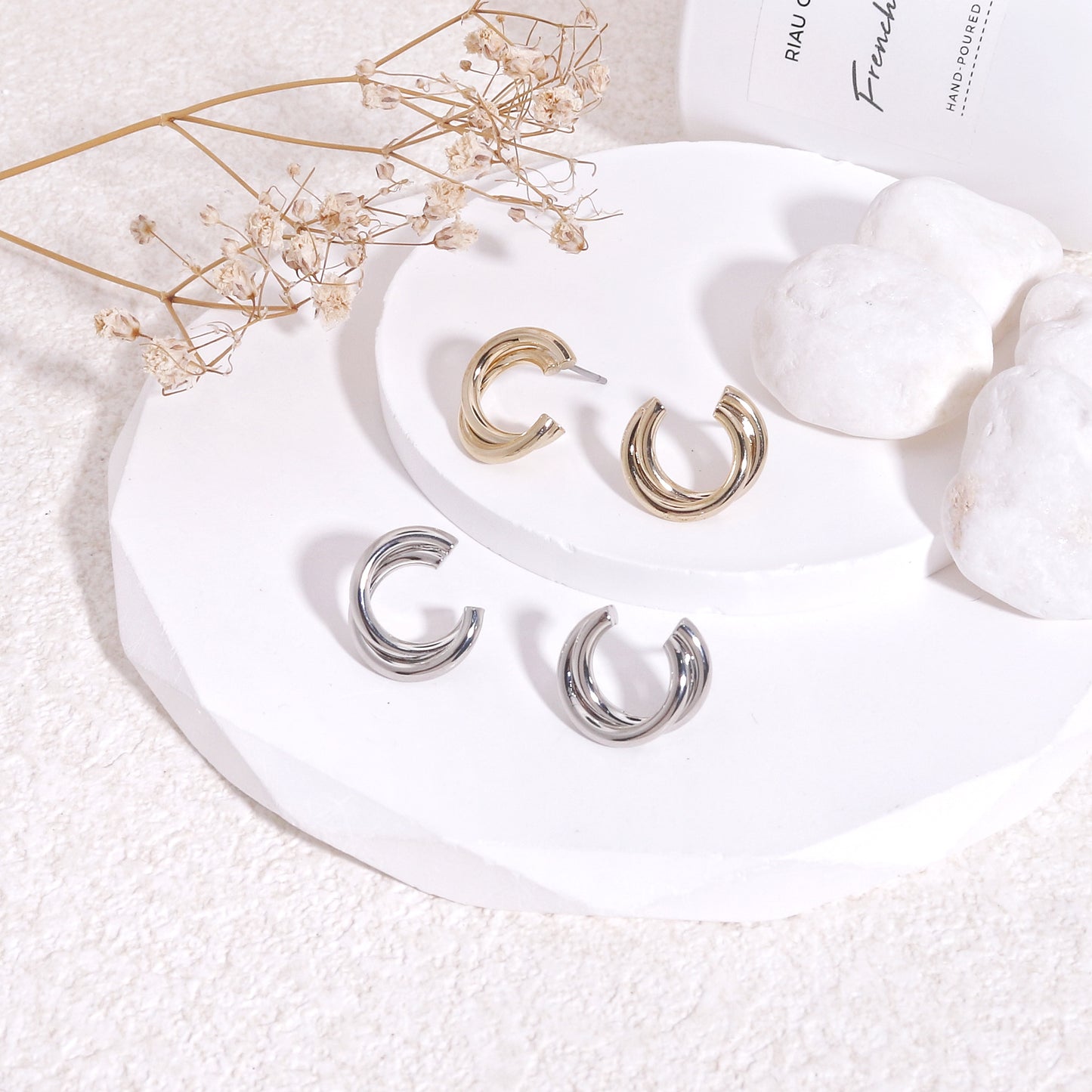 Holly Minimalist Modern Stud Earrings