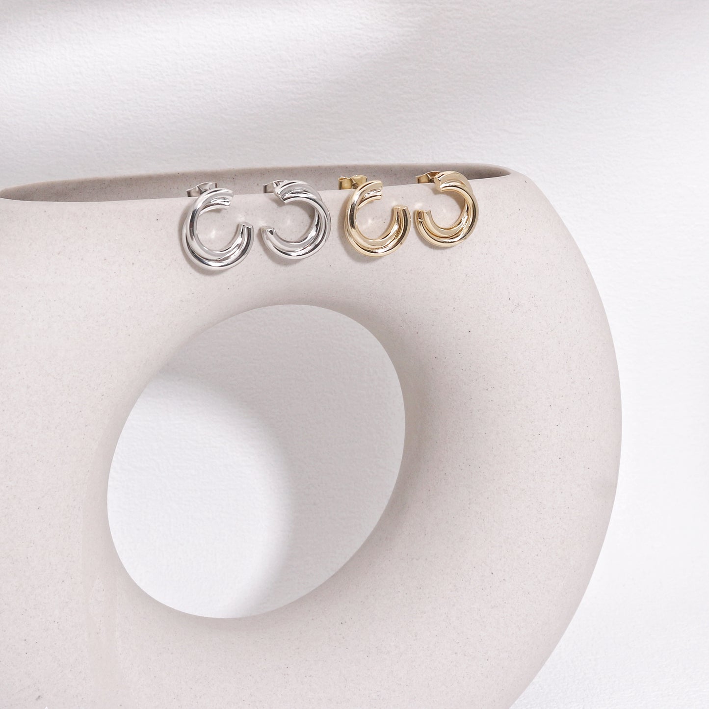 Holly Minimalist Modern Stud Earrings
