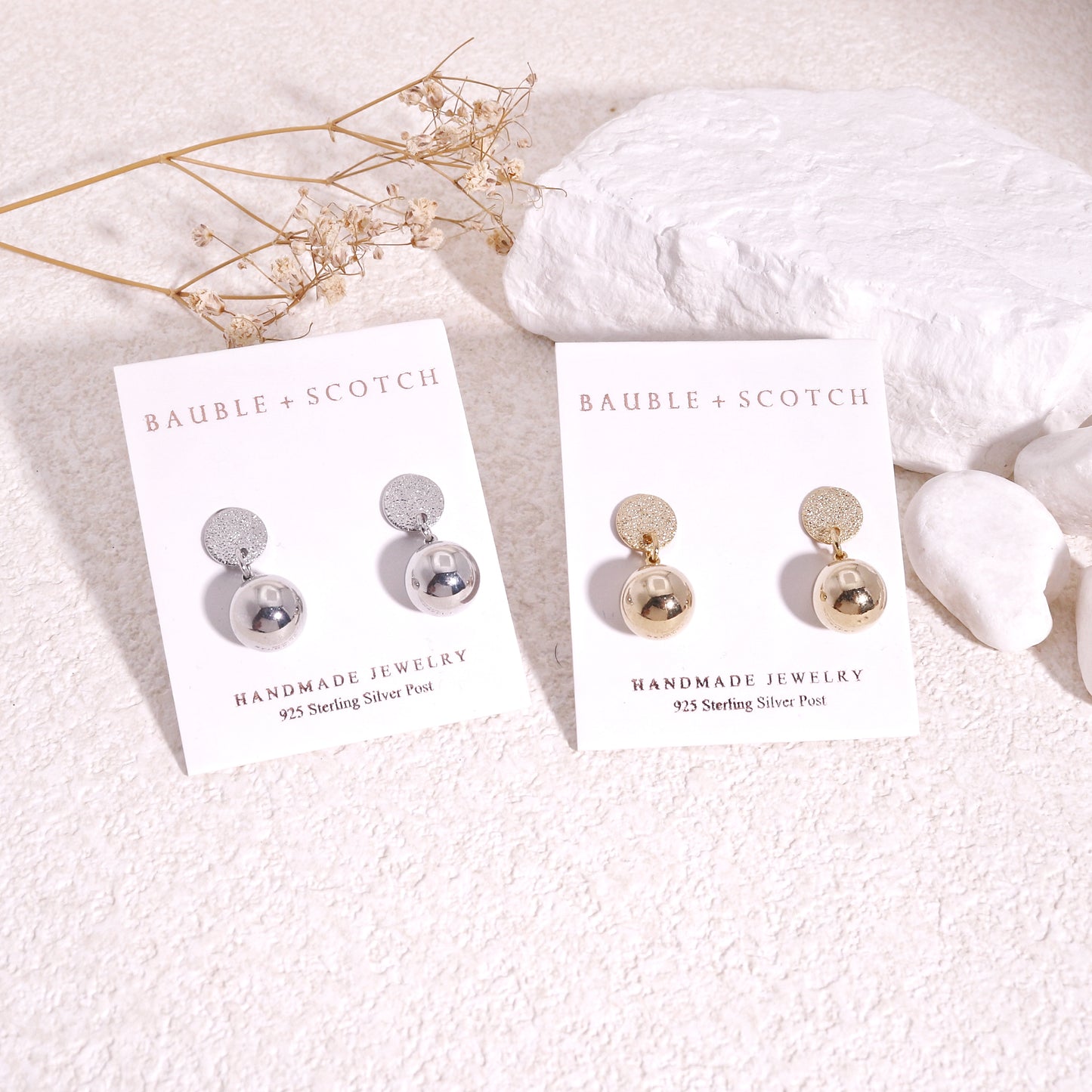 Modern Minimalist Sphere Dangle Earrings