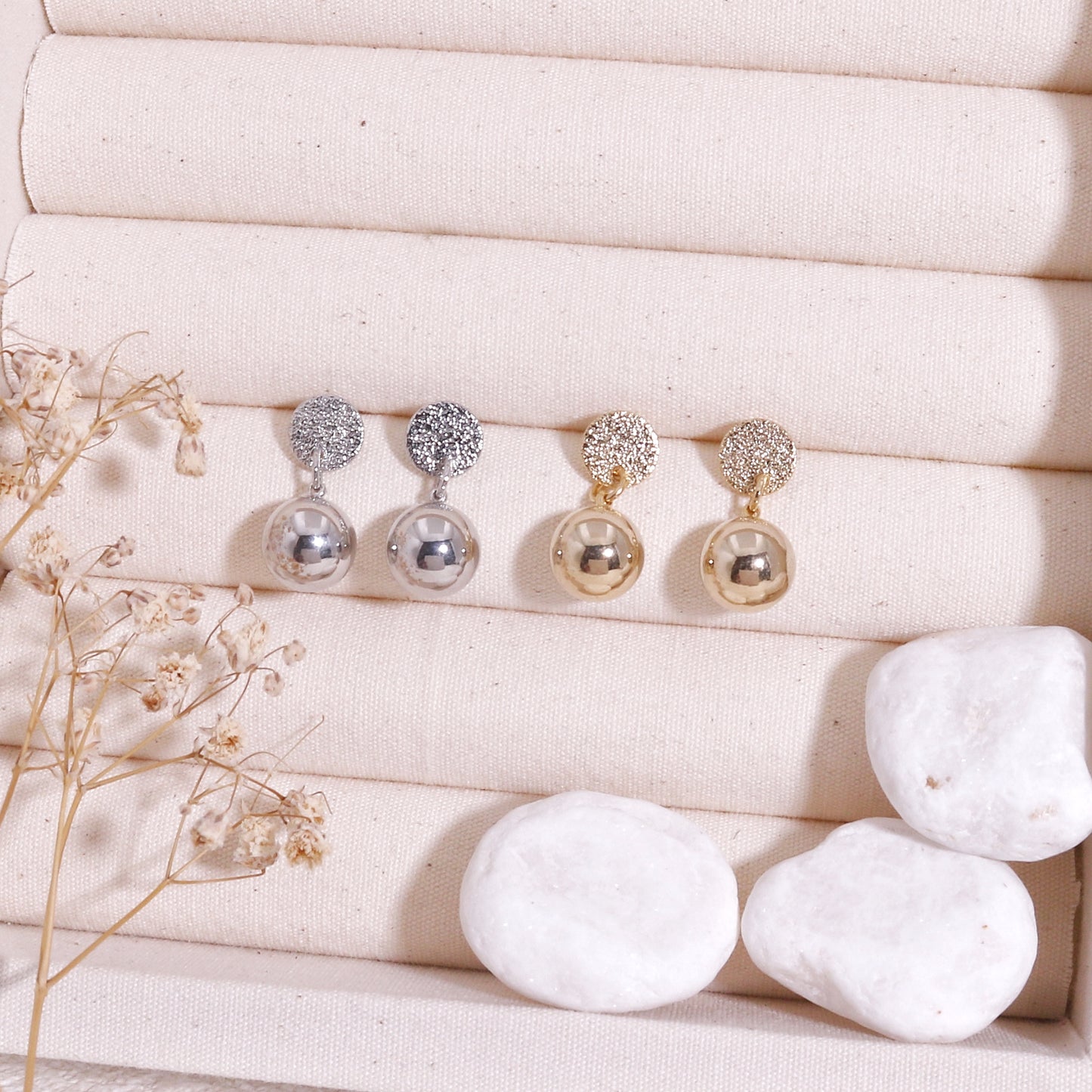 Modern Minimalist Sphere Dangle Earrings