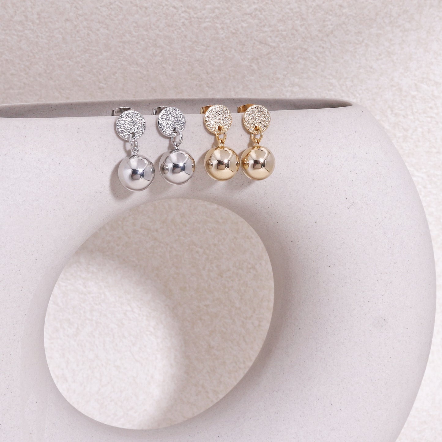 Modern Minimalist Sphere Dangle Earrings