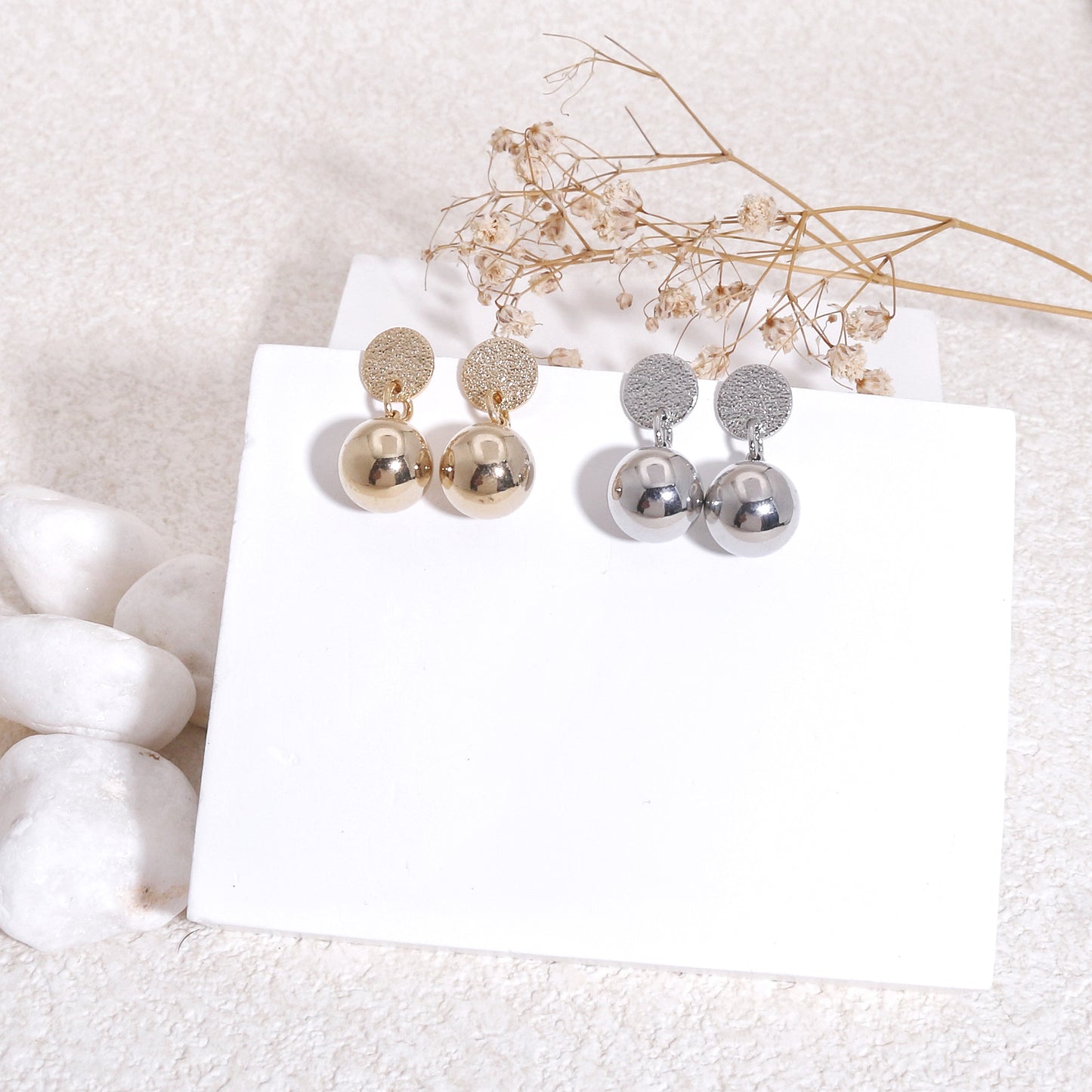 Modern Minimalist Sphere Dangle Earrings