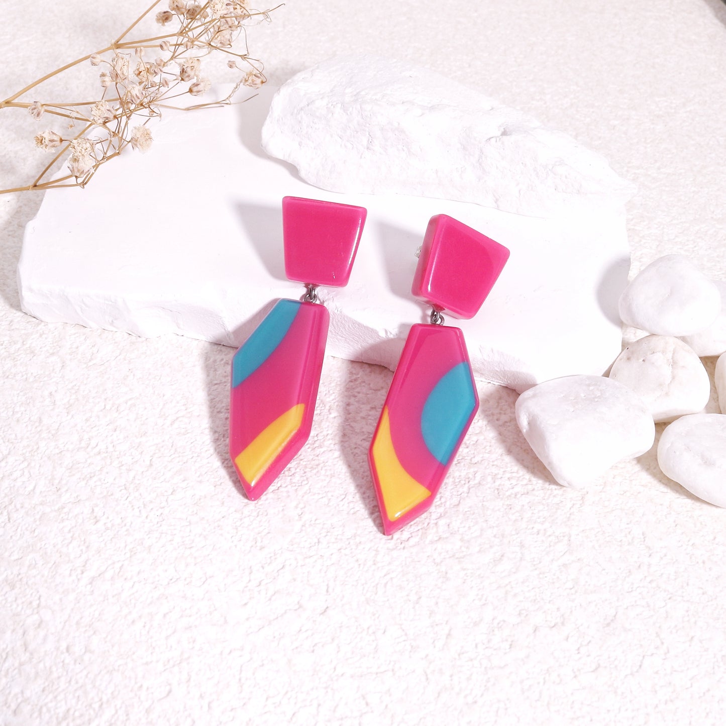 INDY Statement Geometry Drop Earrings