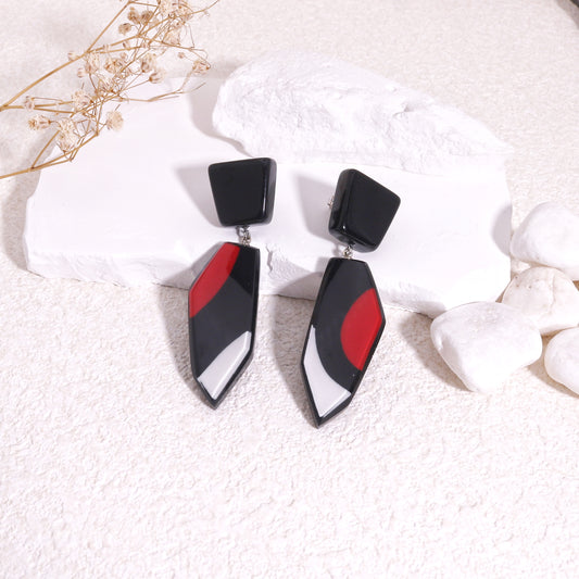 INDY Statement Geometry Drop Earrings