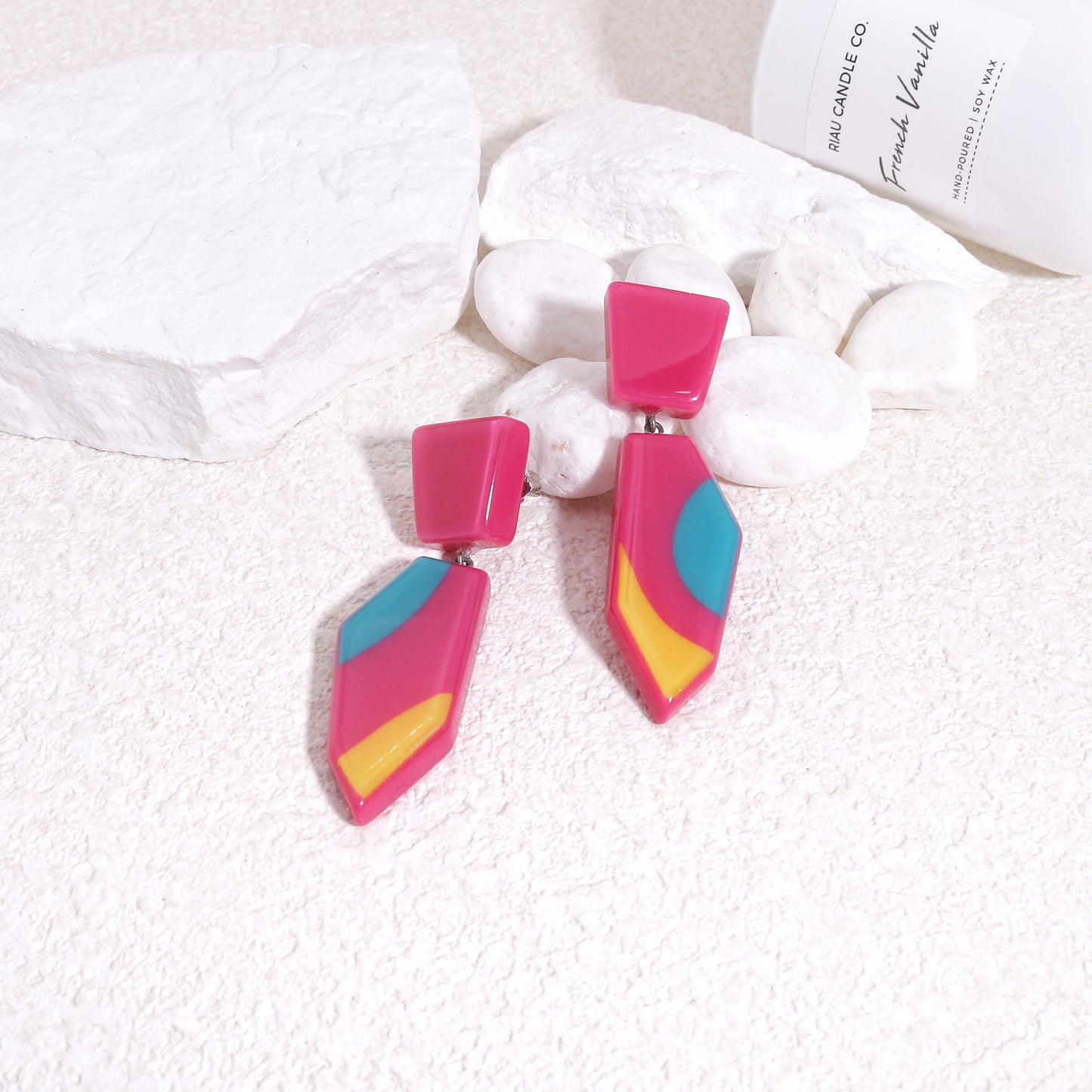 INDY Statement Geometry Drop Earrings