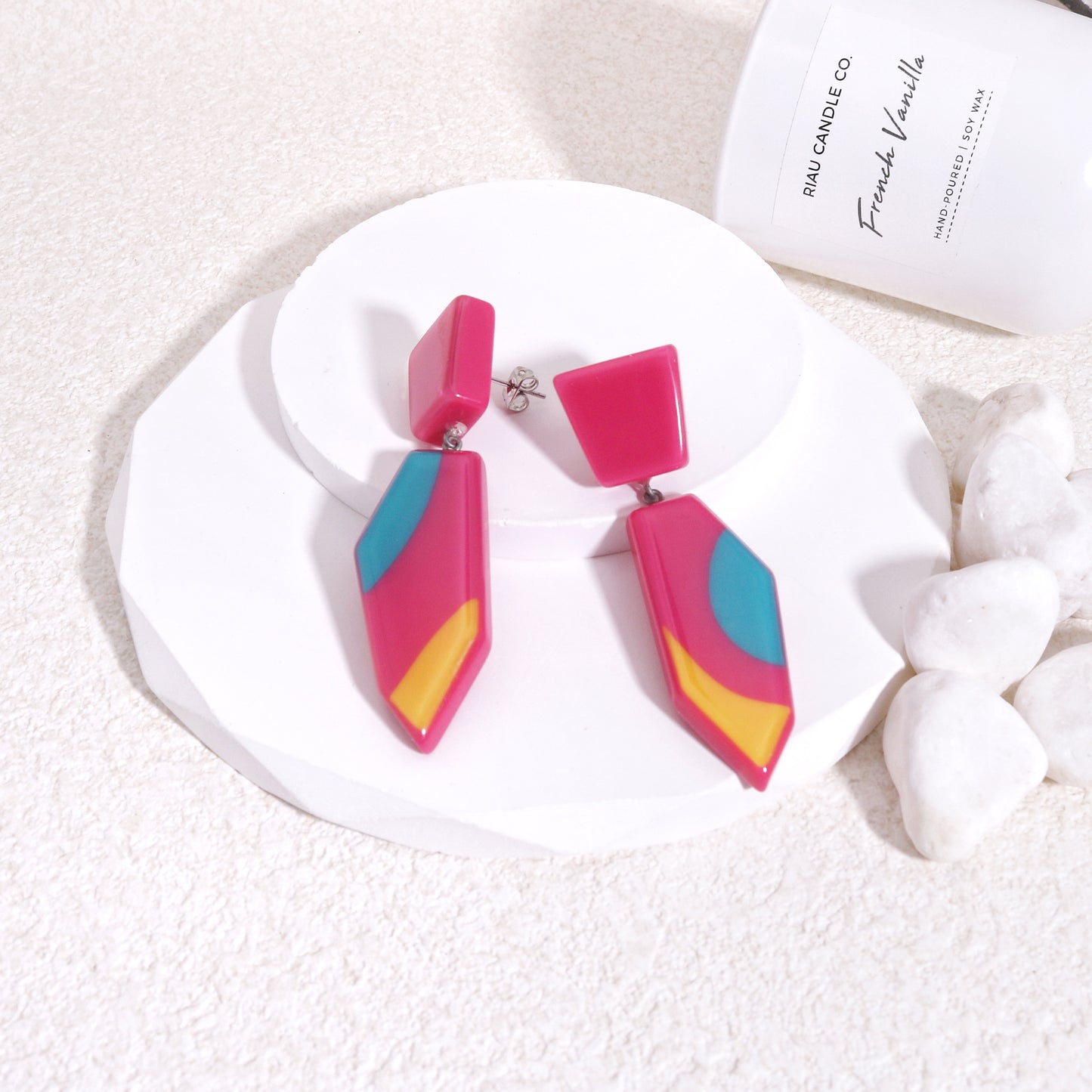 INDY Statement Geometry Drop Earrings