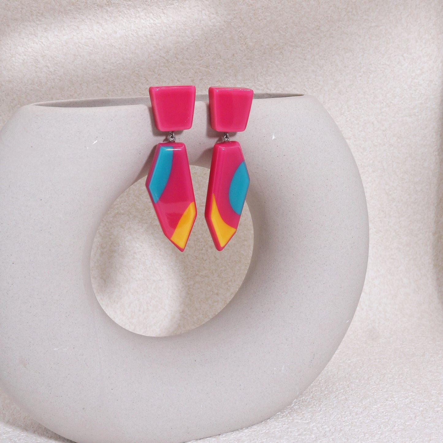 INDY Statement Geometry Drop Earrings