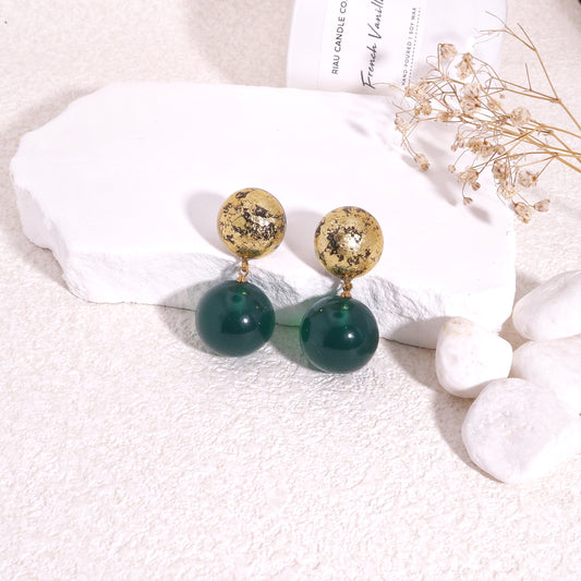 ORBEADZ Luxury Emerald Sphere Drop Earrings