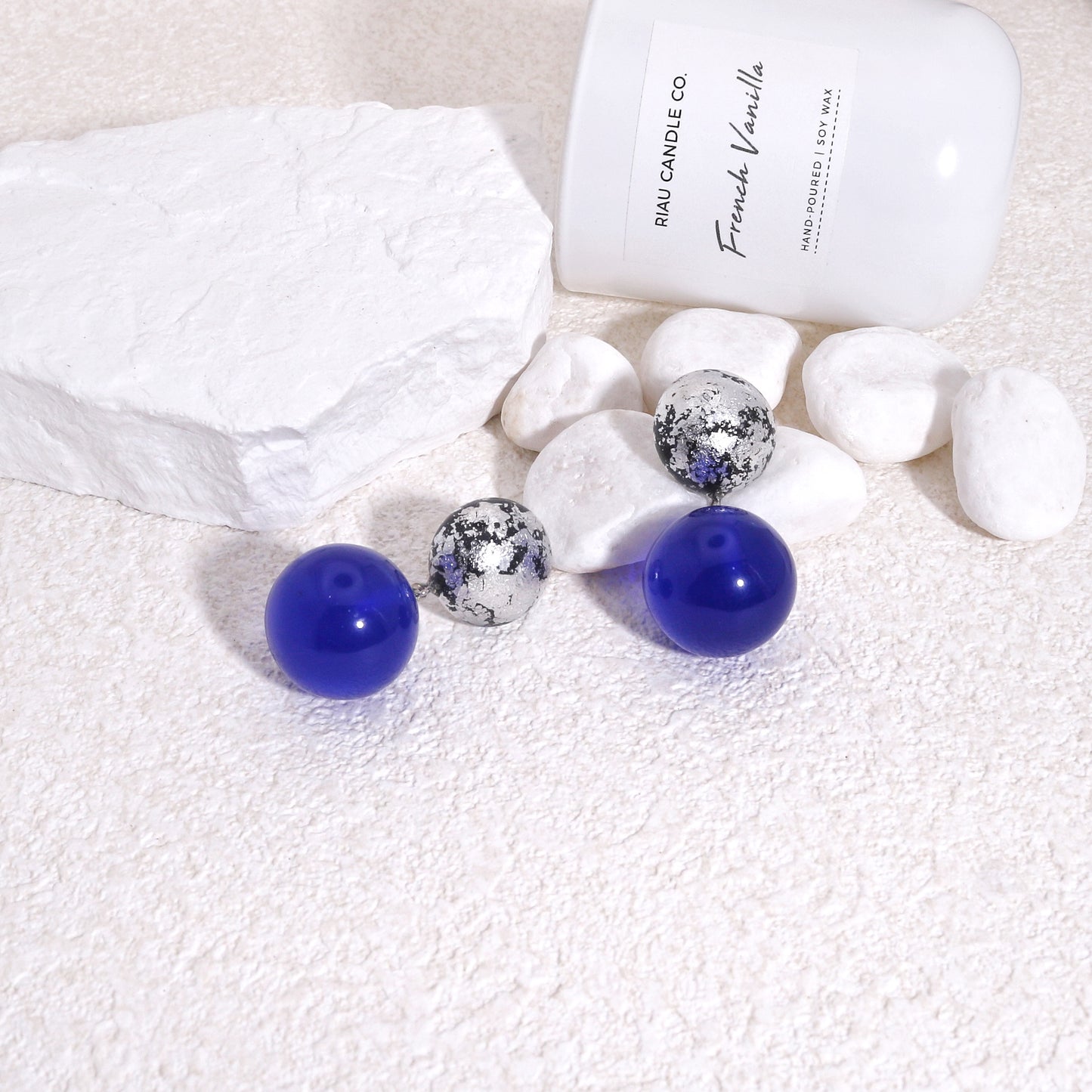 ORBEADZ Luxury Sapphire Sphere Drop Earrings
