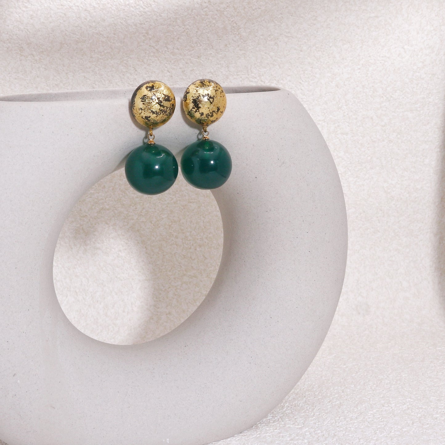 ORBEADZ Luxury Emerald Sphere Drop Earrings