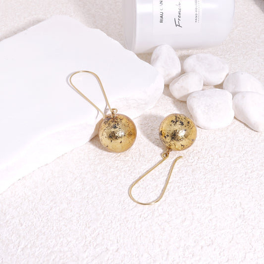 ORBEADZ Minimalist Tattered Sphere Solitaire Earrings