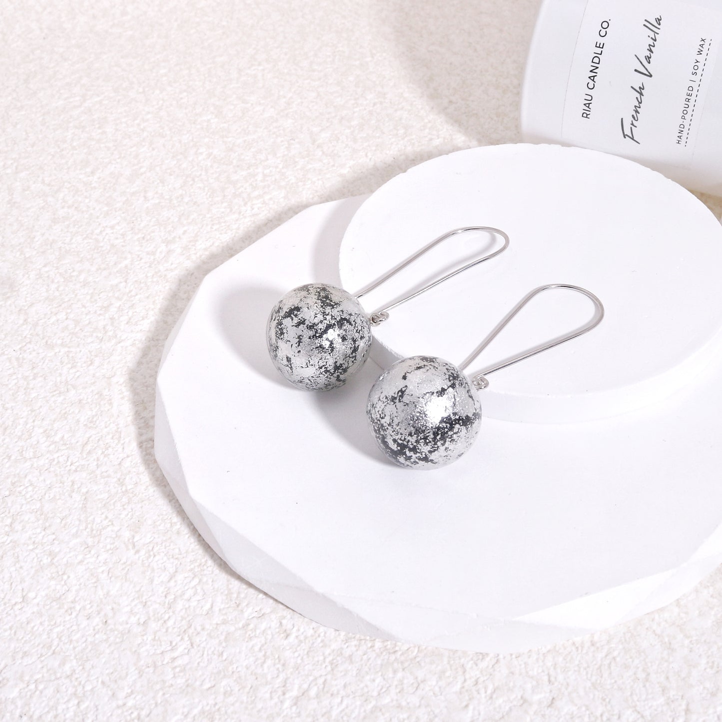 ORBEADZ Minimalist Tattered Sphere Solitaire Earrings