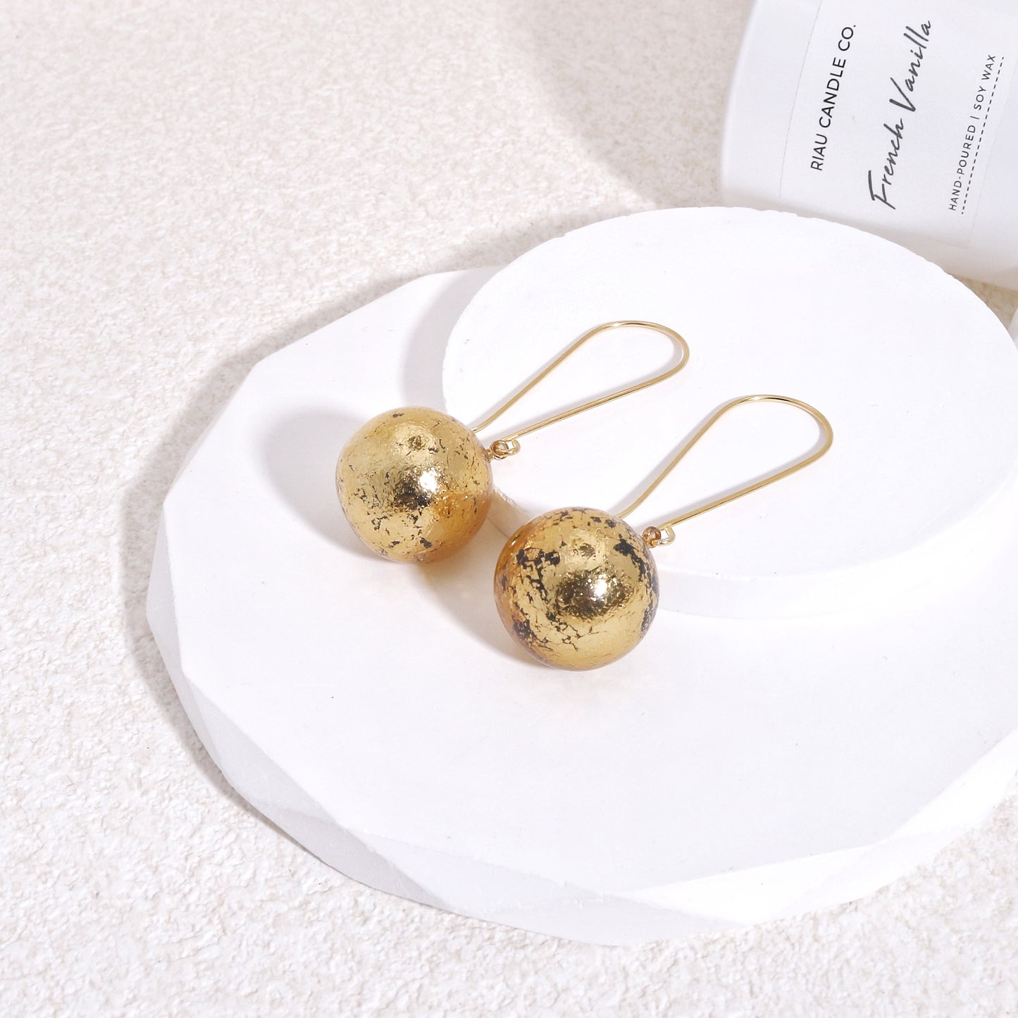 ORBEADZ Minimalist Tattered Sphere Solitaire Earrings