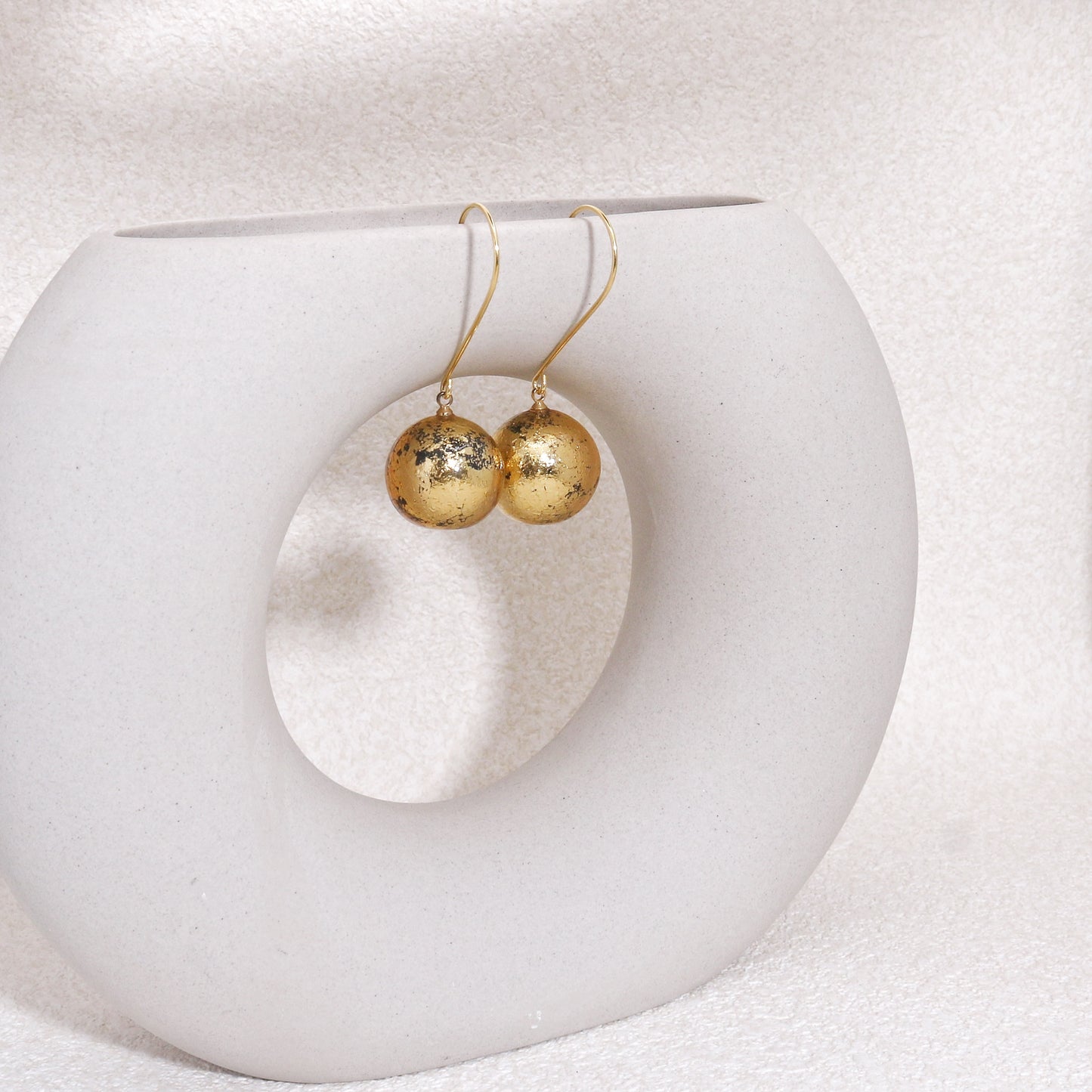 ORBEADZ Minimalist Tattered Sphere Solitaire Earrings