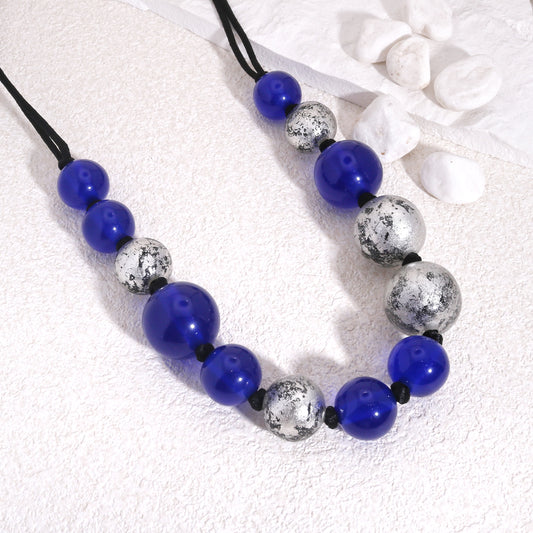 ORBEADZ Sapphire Statement Sphere Necklace