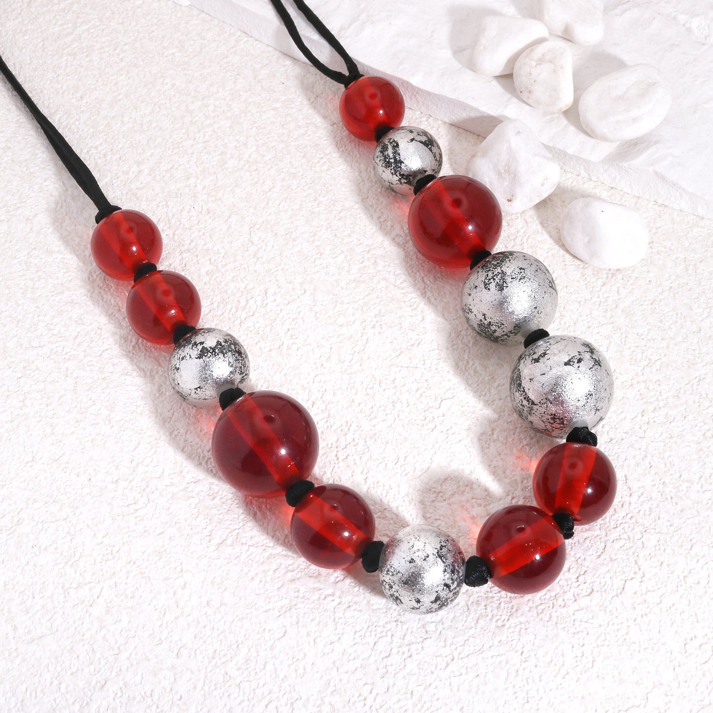 ORBEADZ Ruby Statement Sphere Necklace
