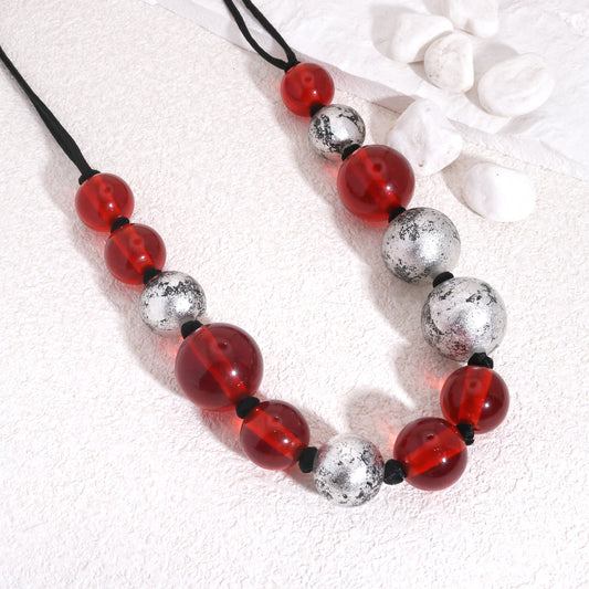 ORBEADZ Ruby Statement Sphere Necklace