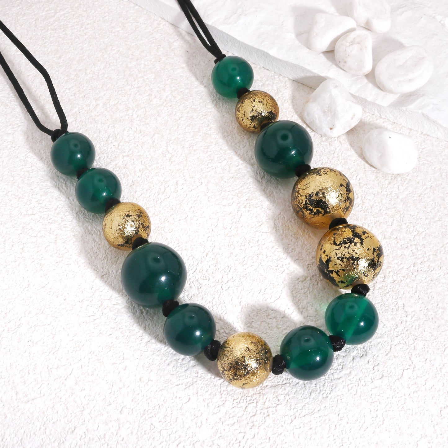 ORBEADZ Emerald Statement Sphere Necklace