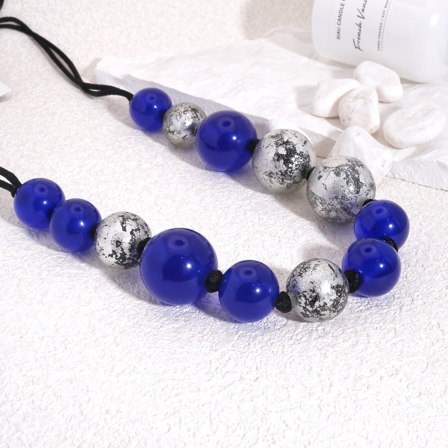 ORBEADZ Sapphire Statement Sphere Necklace