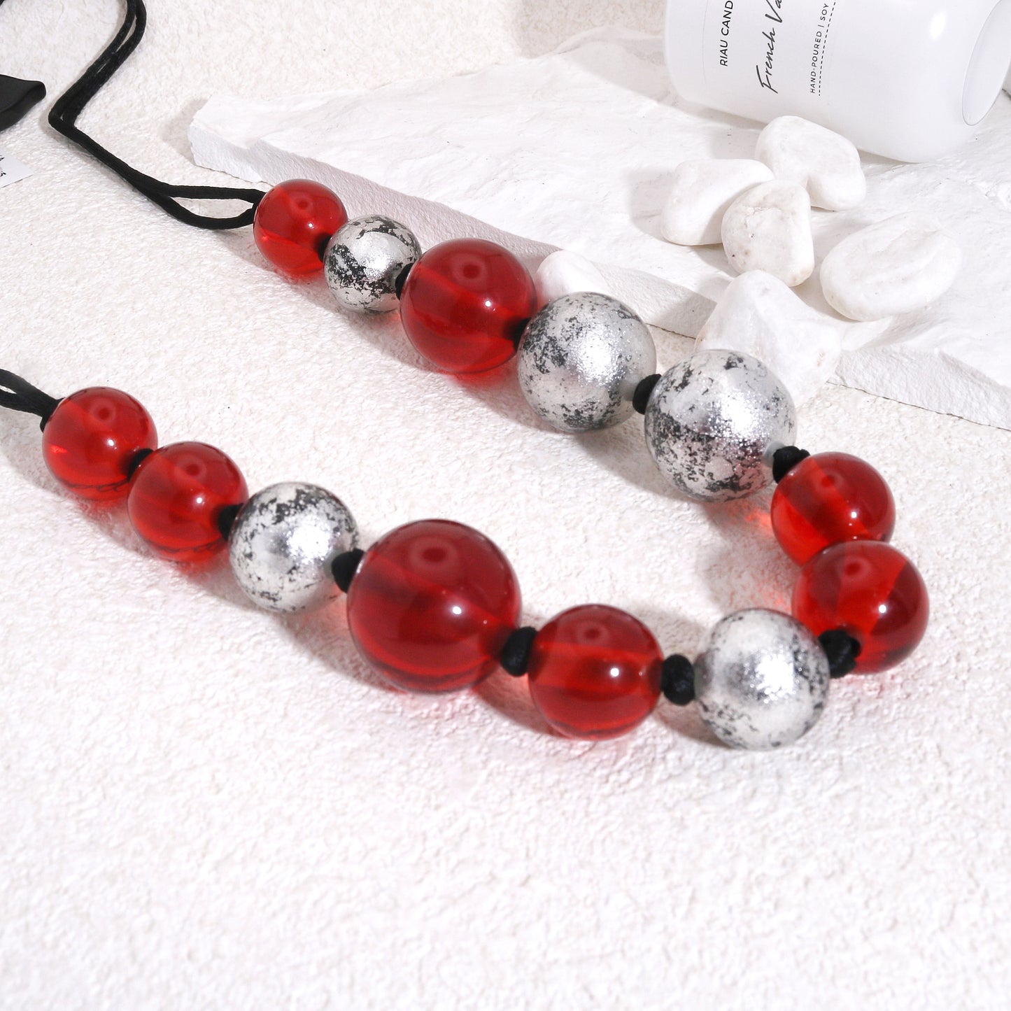 ORBEADZ Ruby Statement Sphere Necklace