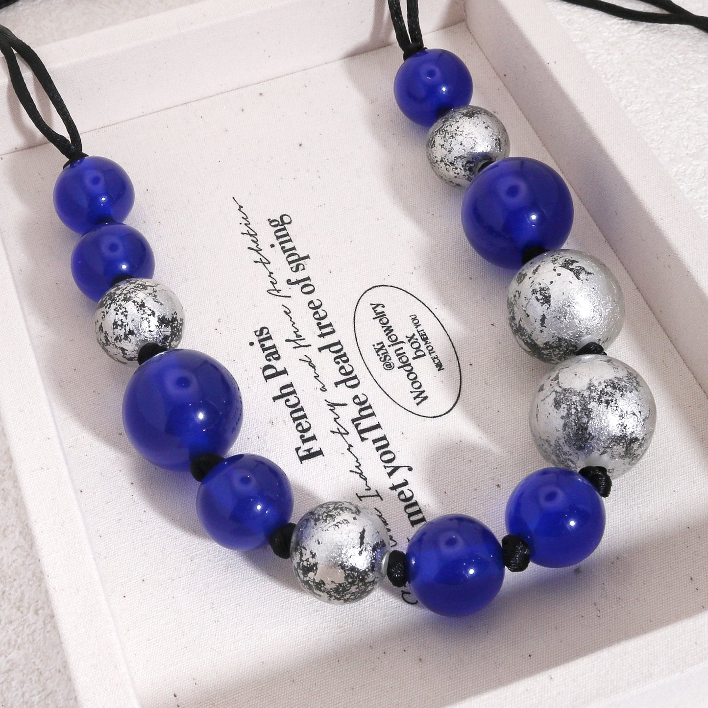 ORBEADZ Sapphire Statement Sphere Necklace