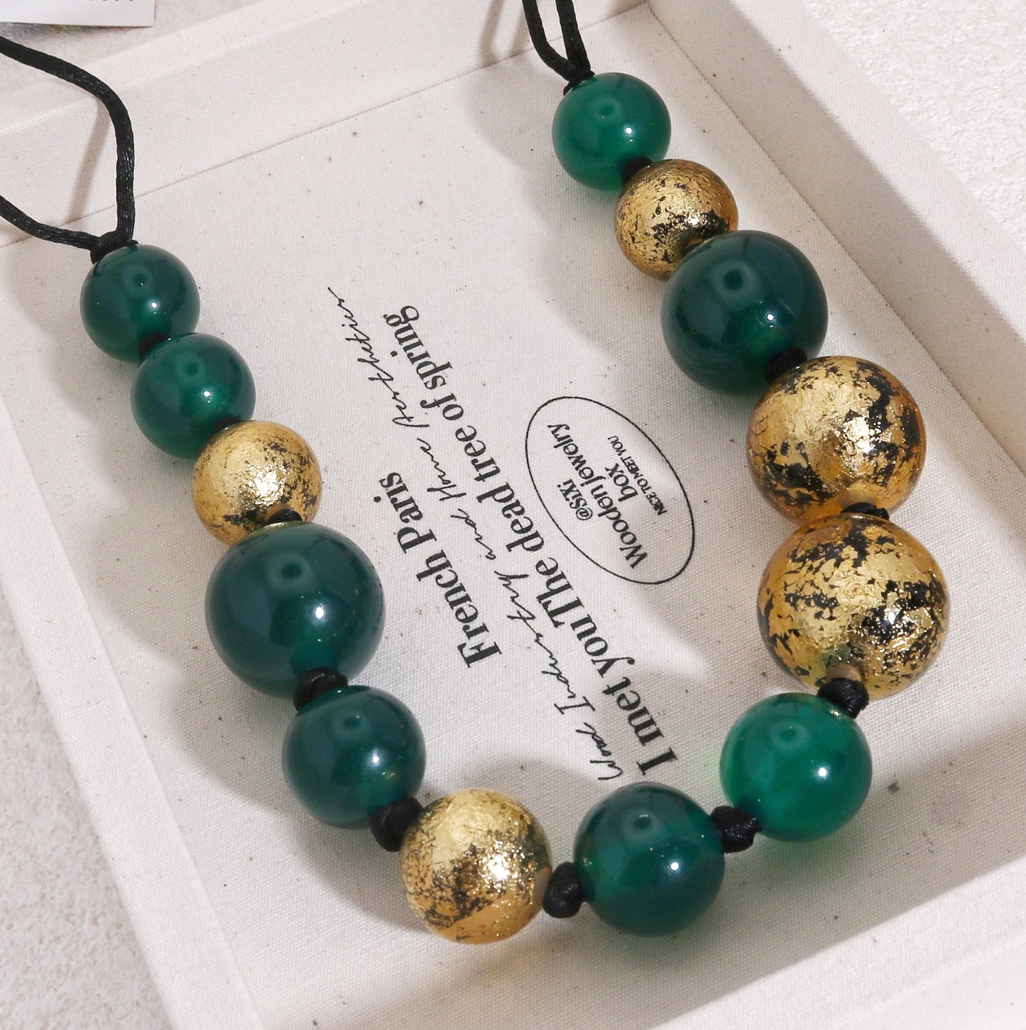 ORBEADZ Emerald Statement Sphere Necklace