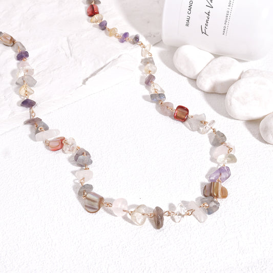 Katie Abstract Gemstone Chip Necklace