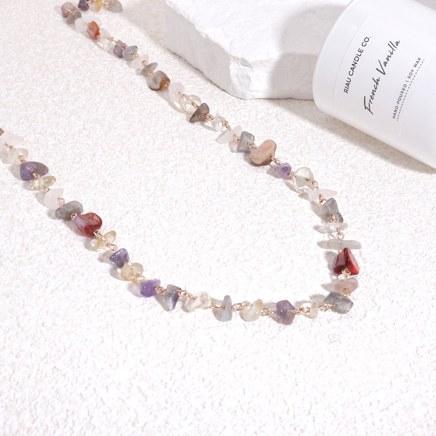 Katie Abstract Gemstone Chip Necklace