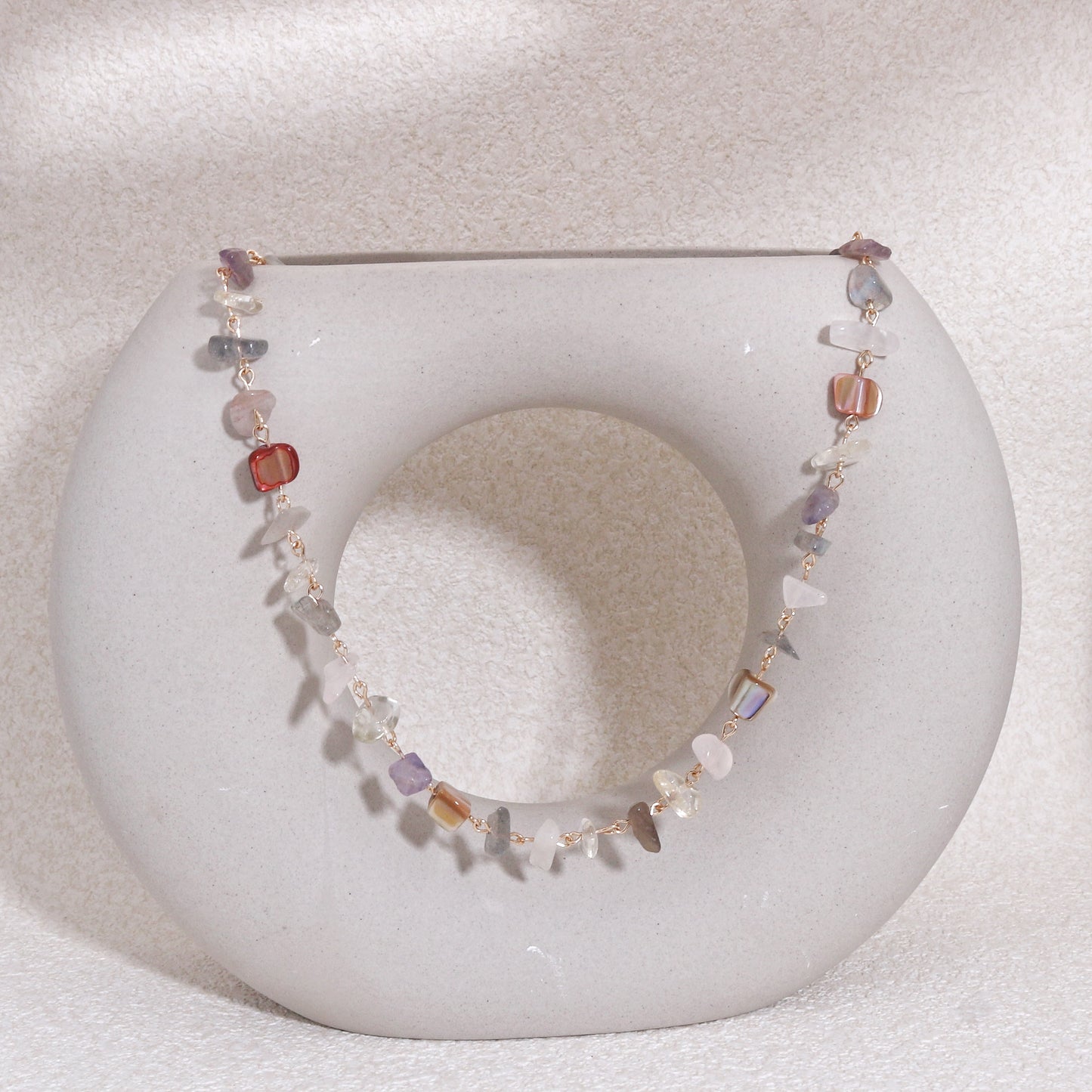 Katie Abstract Gemstone Chip Necklace