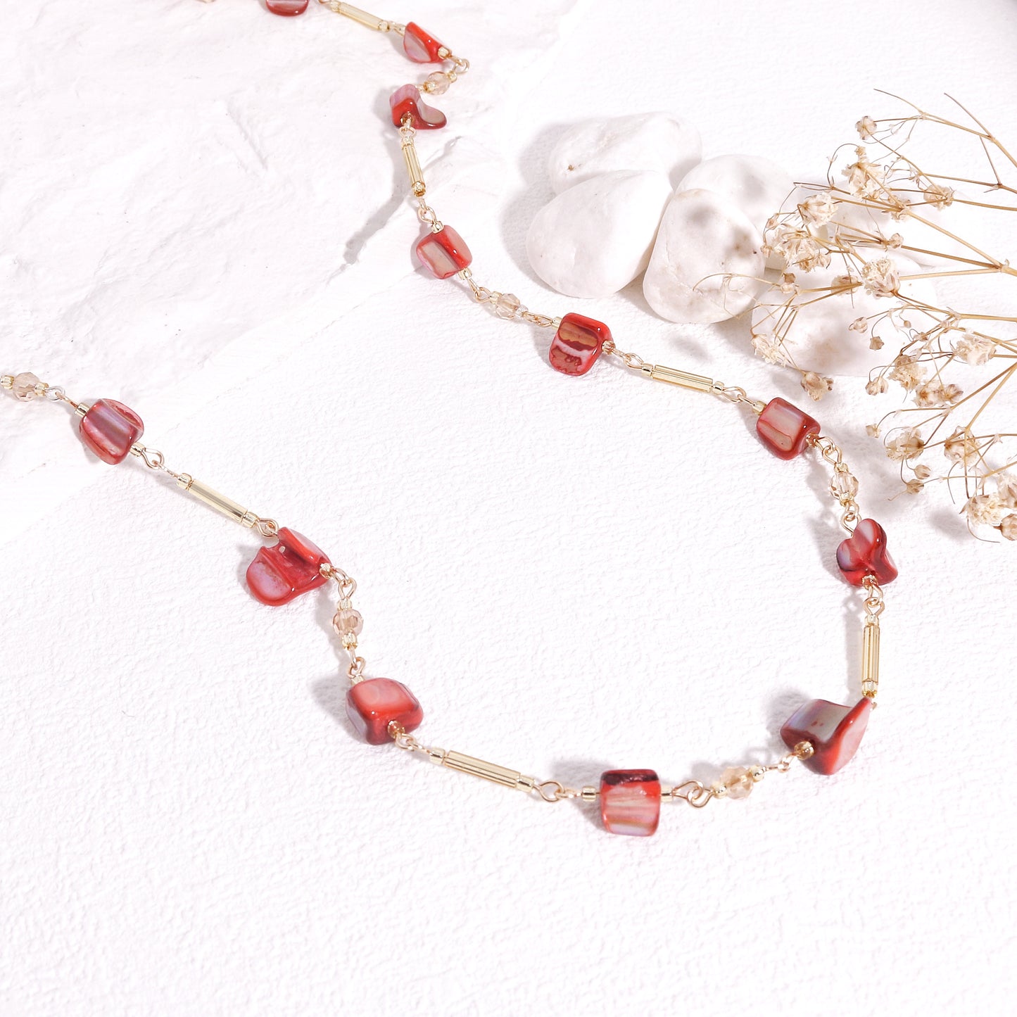 Pollina Abalone Shell and Crystal Glass Necklace