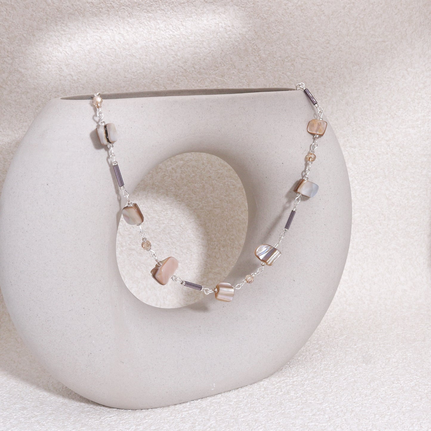 Olisandr Abalone Shell and Crystal Glass Necklace