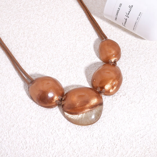 LUXUS Rose Gold Glass-Bauble Necklace