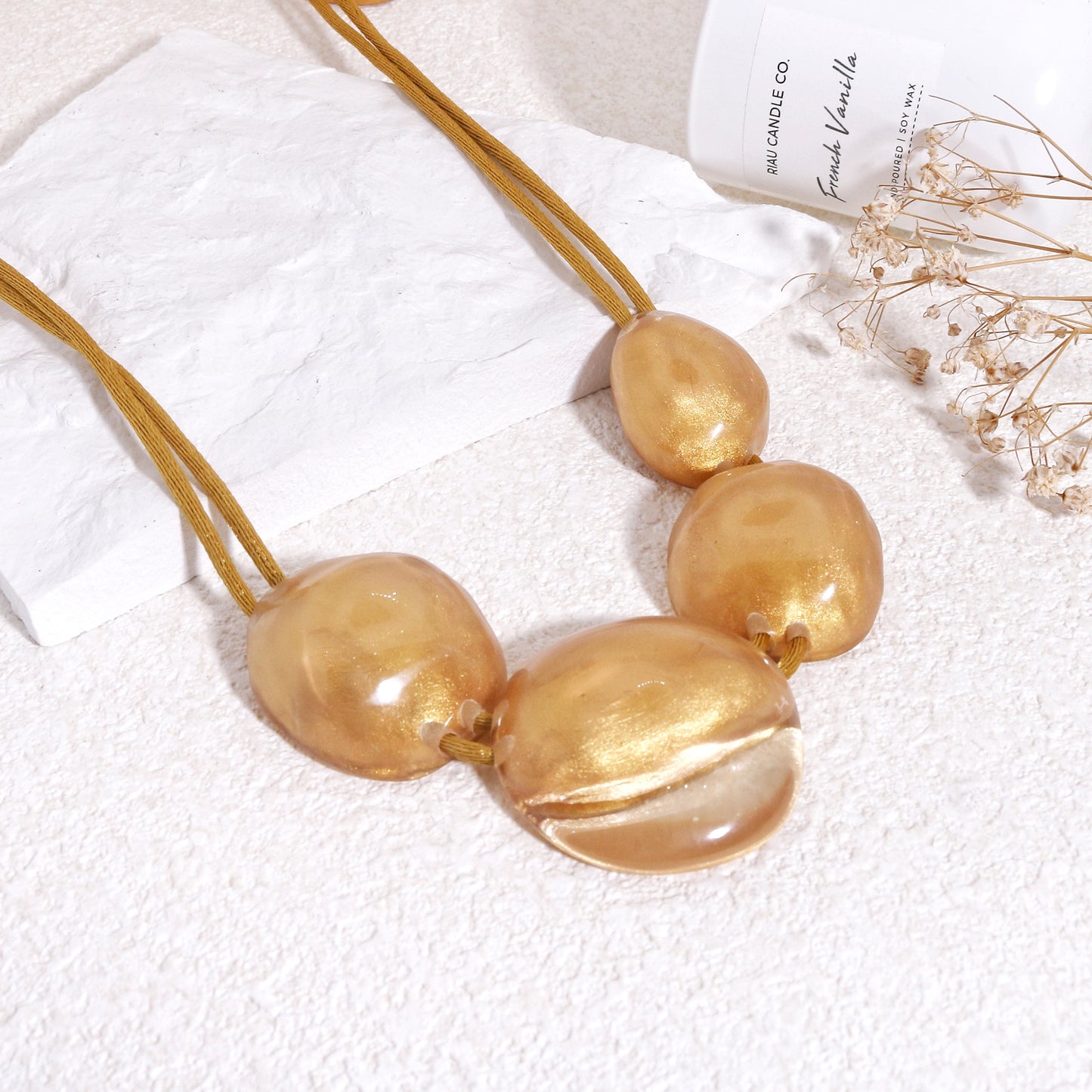 LUXUS Gold Glass-Bauble Necklace
