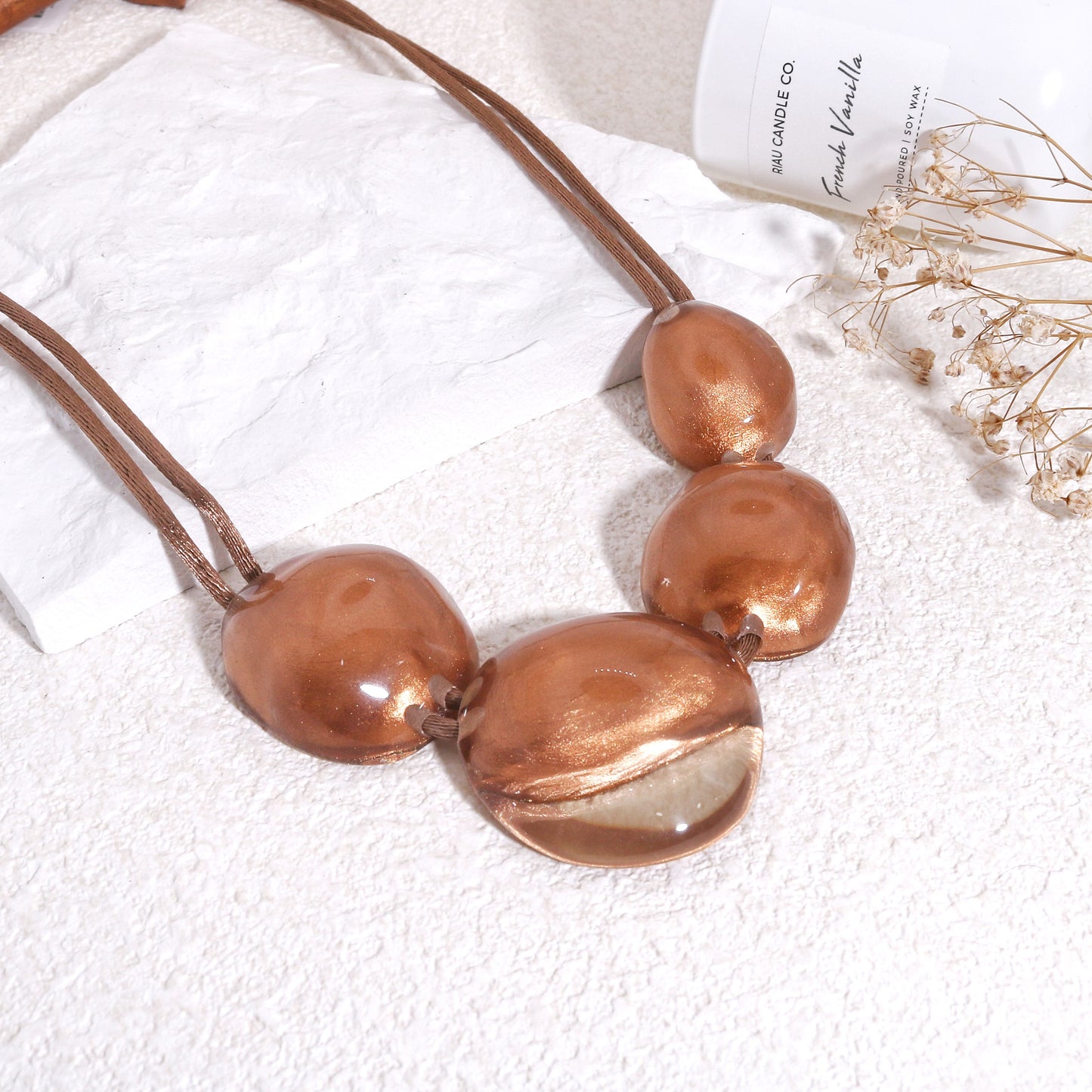 LUXUS Rose Gold Glass-Bauble Necklace