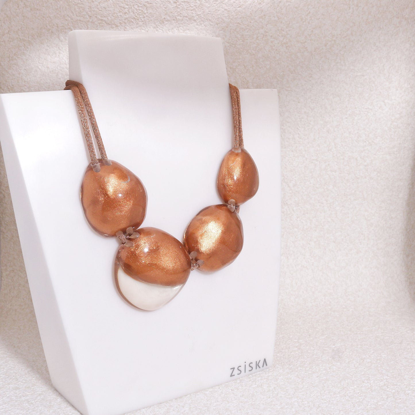 LUXUS Rose Gold Glass-Bauble Necklace
