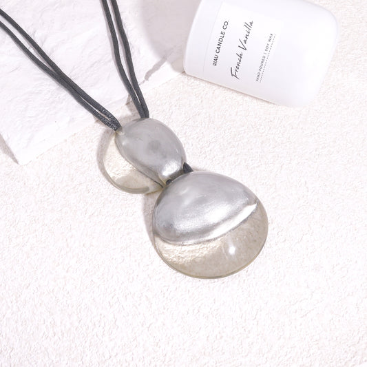 LUXUS Silver Glass-Bauble Pendant