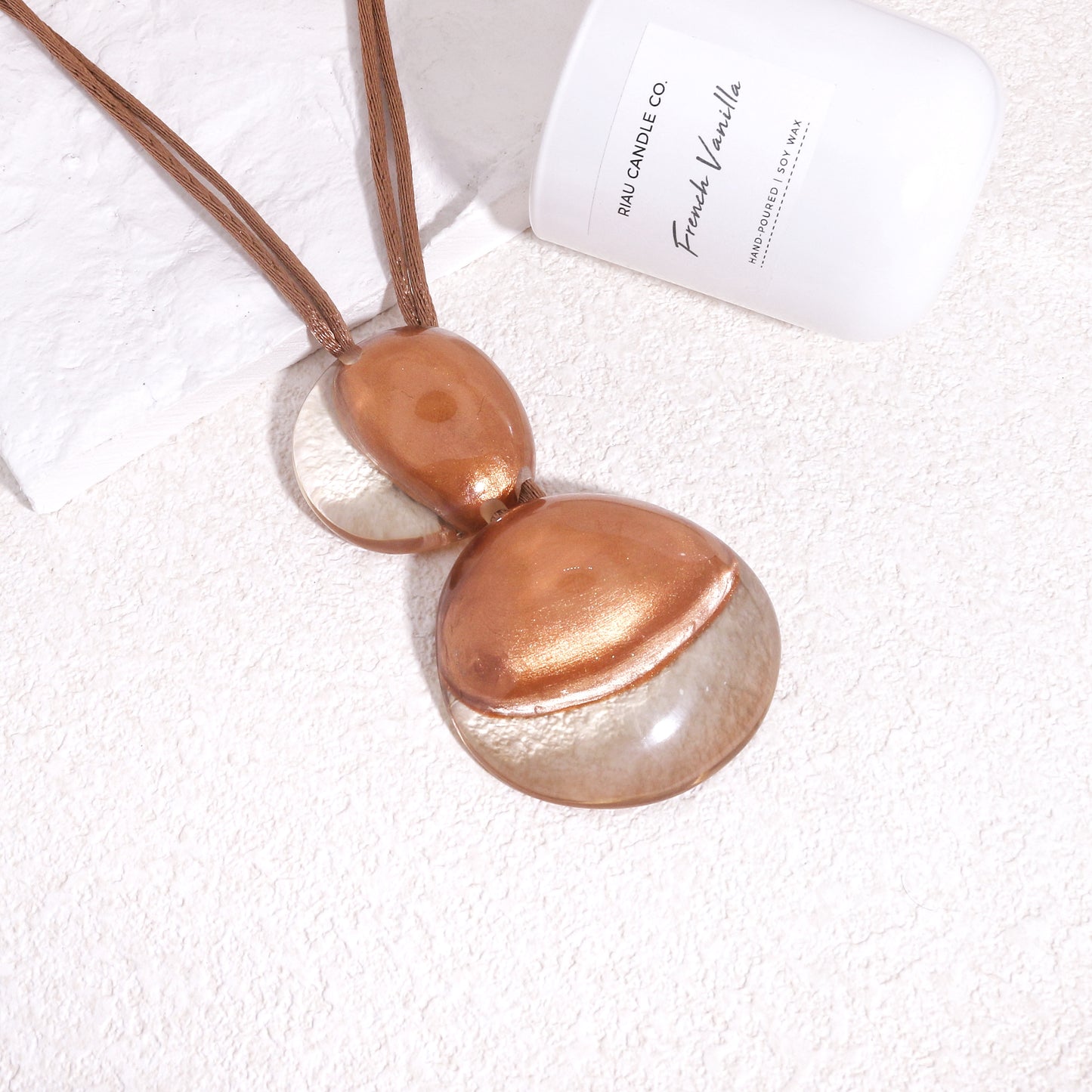 LUXUS Rose Gold Glass-Bauble Pendant