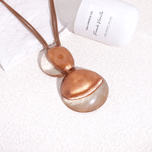LUXUS Rose Gold Glass-Bauble Pendant