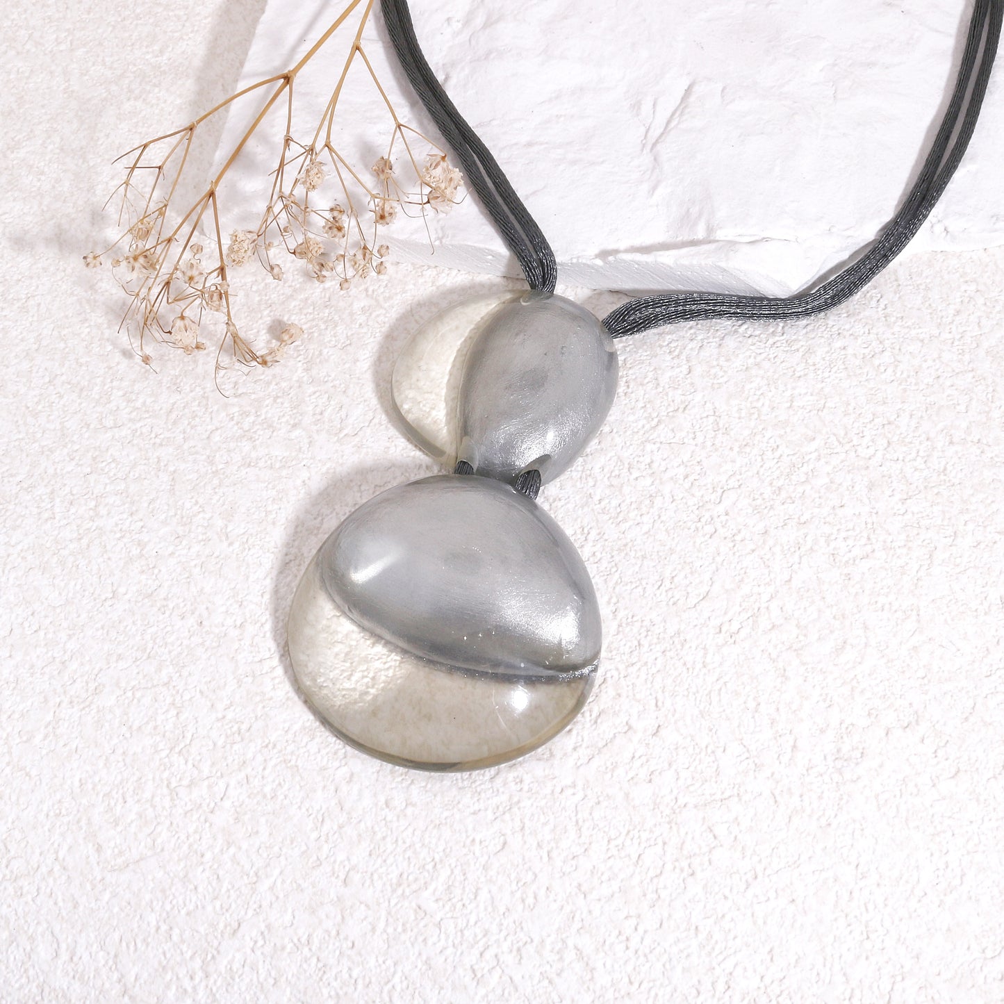 LUXUS Silver Glass-Bauble Pendant