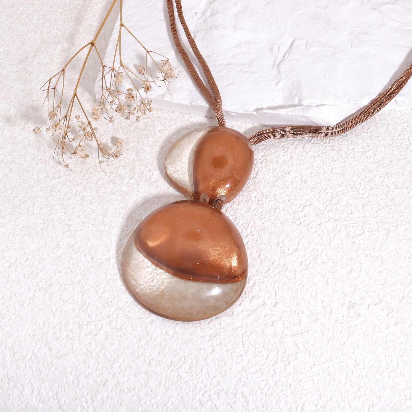 LUXUS Rose Gold Glass-Bauble Pendant