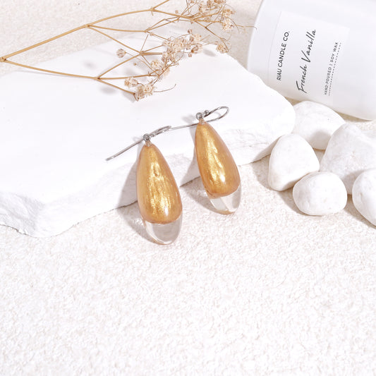 LUXUS Gold Glass Drop Earrings