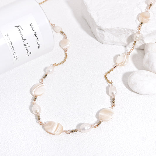 Breanna Mother of Pearl Luxury Dress Necklace