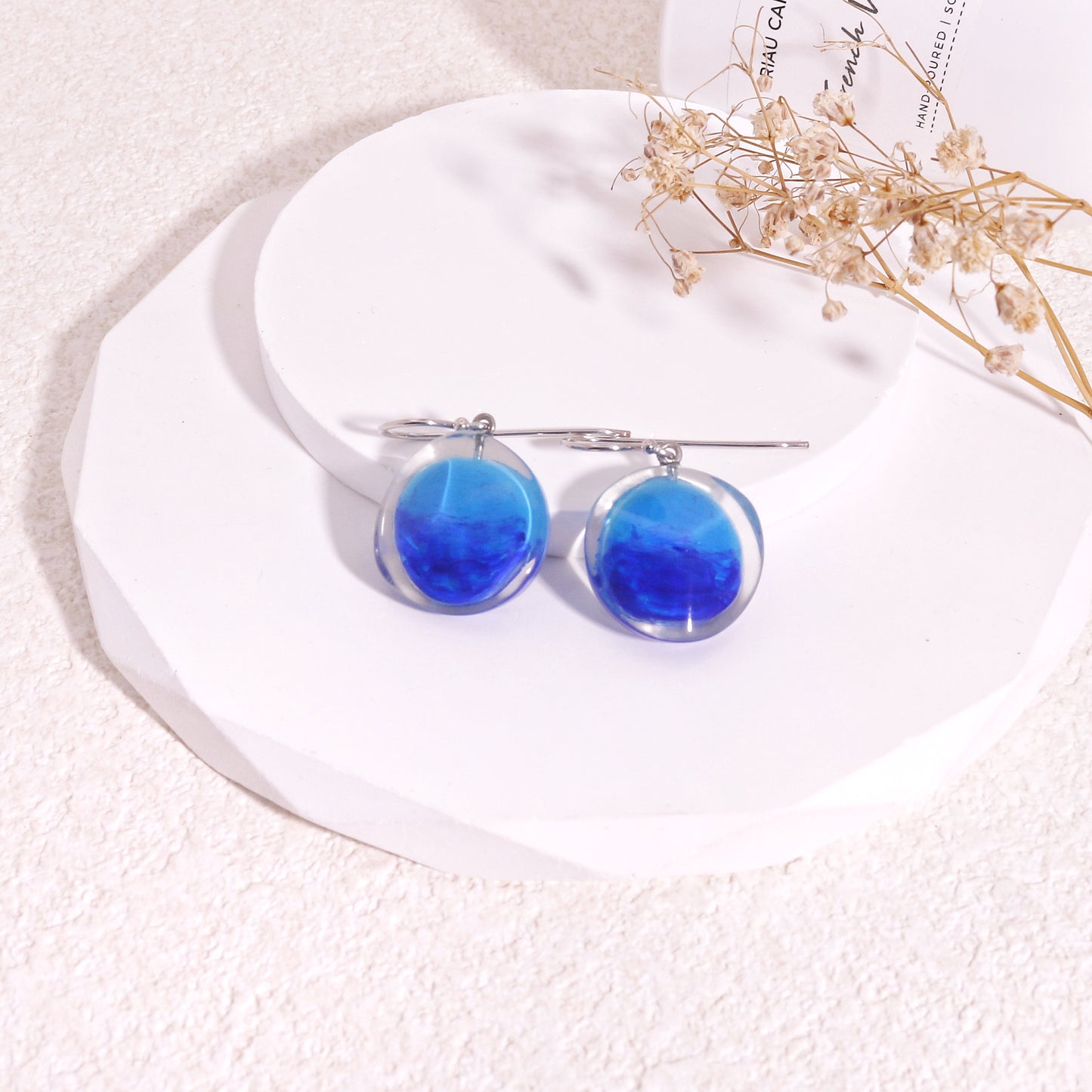 ZSISKA Short Resin Crystal Dangle Earrings