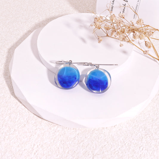 ZSISKA Short Resin Crystal Dangle Earrings