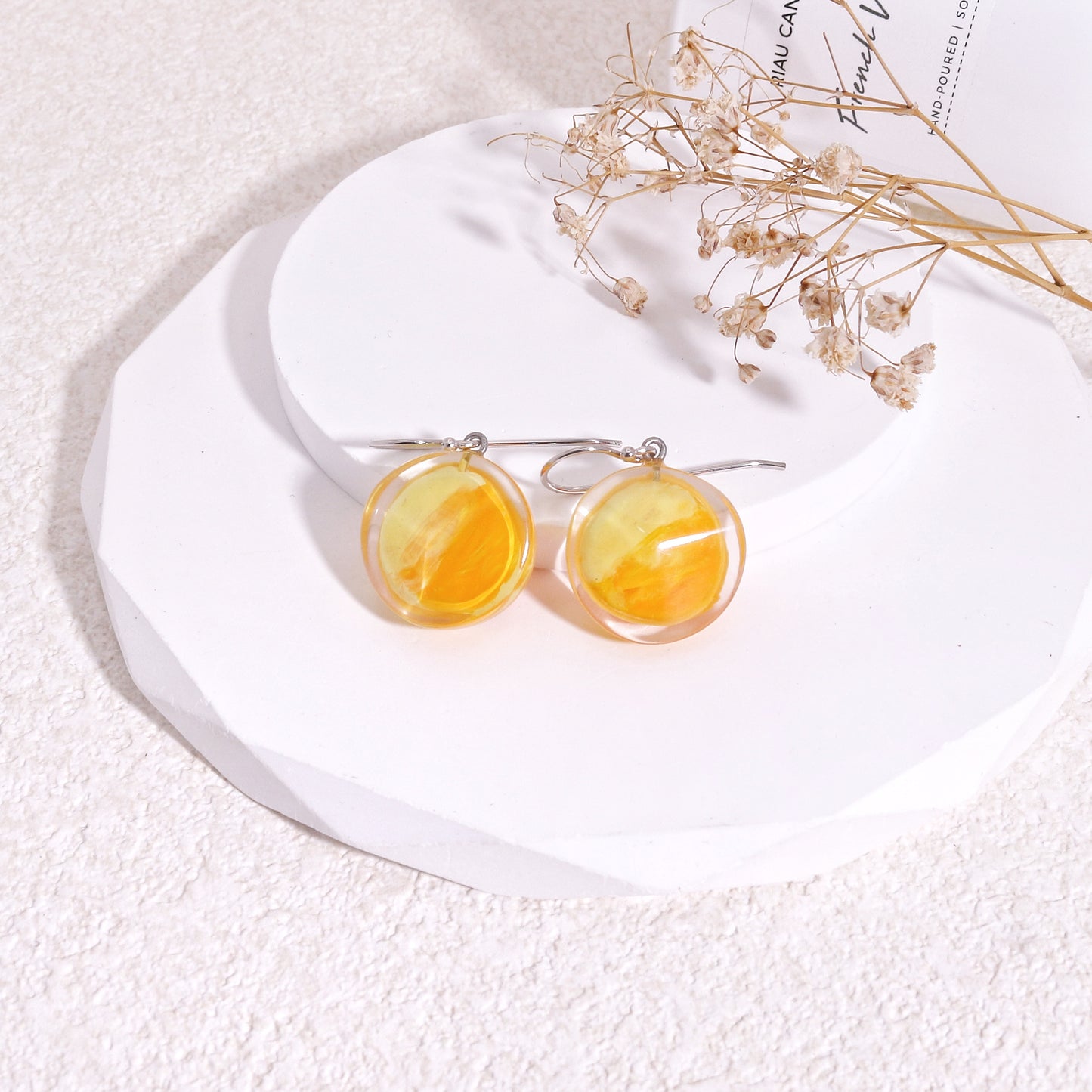 ZSISKA Short Resin Crystal Dangle Earrings