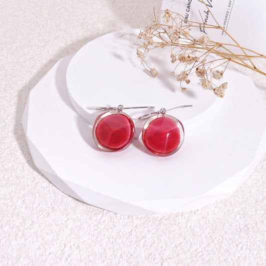 ZSISKA Short Resin Crystal Dangle Earrings