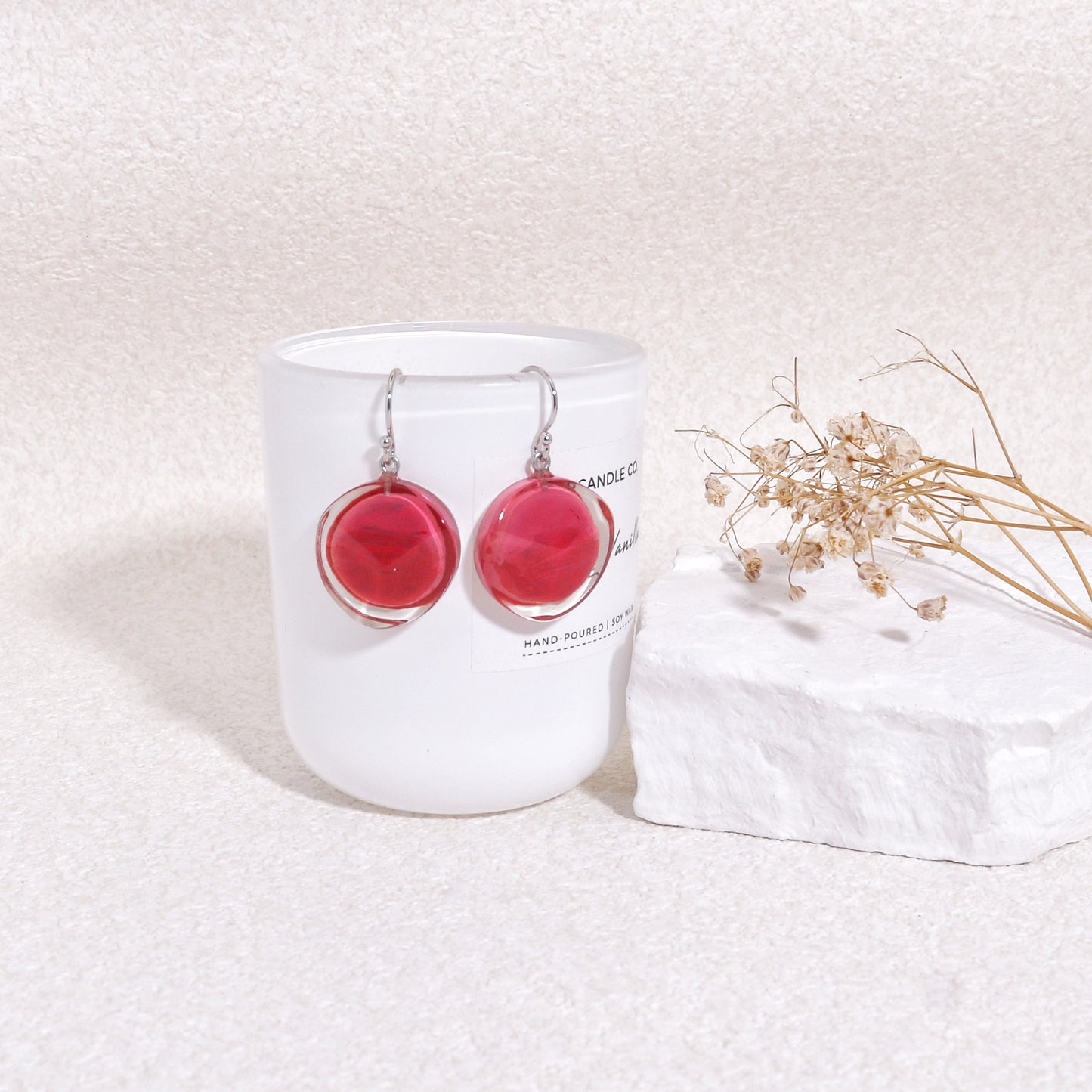 ZSISKA Short Resin Crystal Dangle Earrings